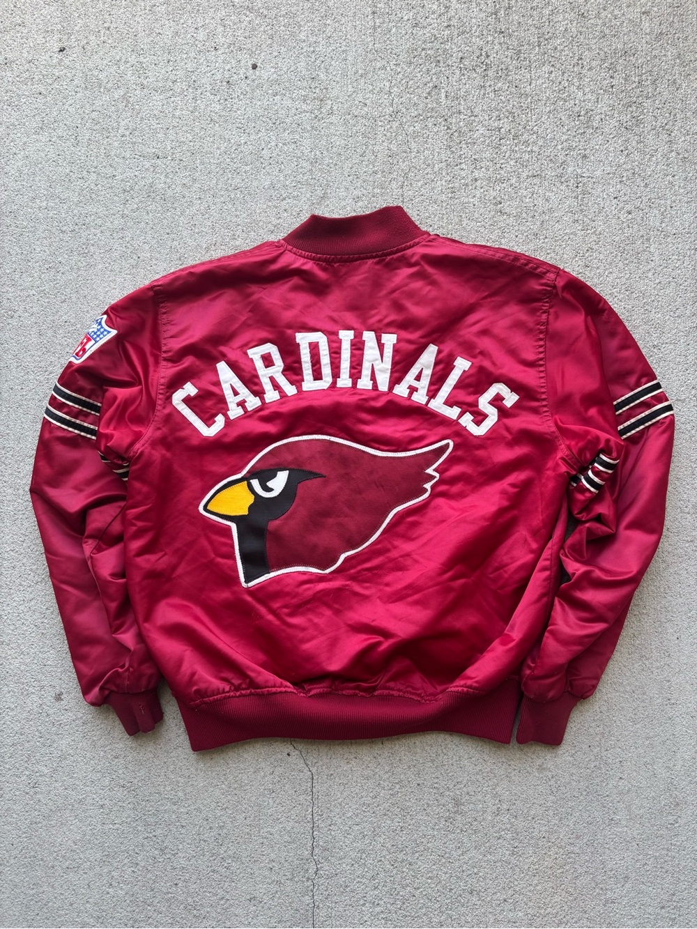 Vintage Rare NFL Arizona Cardinals Starter Satin Bomber Jacket Mens Size Large